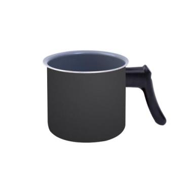 Imagem de Leiteira antiaderente de alumínio 12cm - Oikos, U, Preto