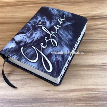 Imagem de Bíblia pequena Leão Yeshua Com Harpa e corinhos E Índice Capa exclusiv