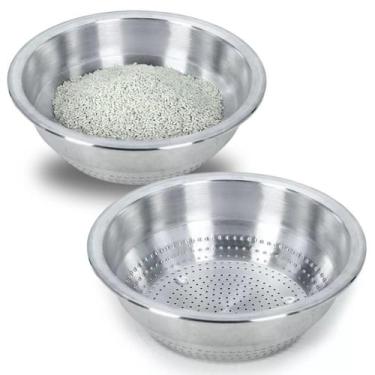 Imagem de Kit 2 Escorredor de Arroz e Macarrão Lavador Tamanho Almoço 25 cm - Al