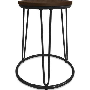 Imagem de Banco Banqueta Baixa Industrial Dinamarca Em Aço Balcão Bar Cozinha Pr