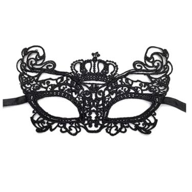 Imagem de DNHCLL Máscara feminina de baile de máscaras de renda, baile de formatura, baile de máscaras, fantasia de Halloween, decoração de festa (estilo coroa)