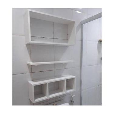 Imagem de Kit Nichos e Prateleira - Banheiro, Quarto, Cozinha. MDF branco. - Nic