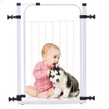 Imagem de Grade Portão De Proteção Para Pet Cães Bebes Porta 70/79cm Cozinha Gou