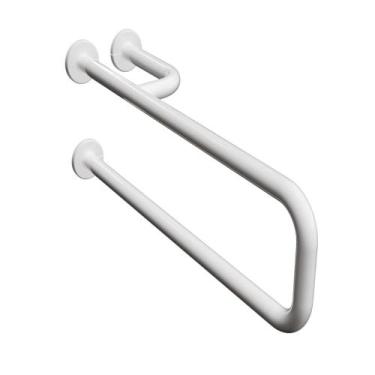 Imagem de Barra de Apoio Lateral Fixa Alumínio Branco - LEVEVIDA, 60 cm, LADO DI