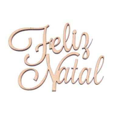 Imagem de Aplique Frase Feliz Natal  Artesanato Decoração C/ 4 Peças - Metallica