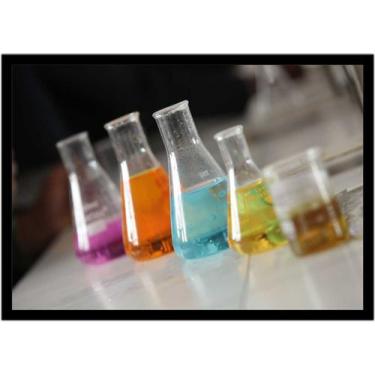 Imagem de Quadro Decorativo Química Laboratórios Vidrarias Com Moldura RC023 - V