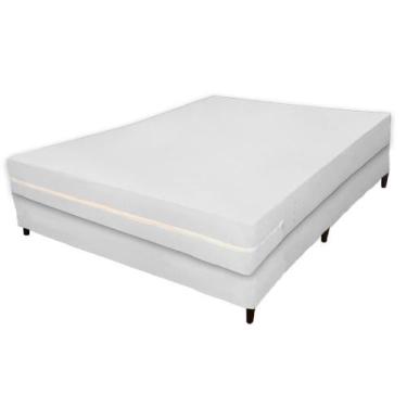 Imagem de Capa para Colchão Queen Branca em Malha 100% Algodão Alta Gramatura 16