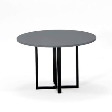 Imagem de Mesa de Reunião Redonda Tubular P25 Pandin 1,10 M Grafito e Preto
