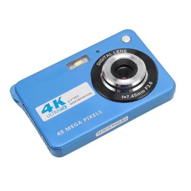 Imagem de Câmera Digital 4K 48MP HD Tela de 2,7 Polegadas Zoom 8X Autofoco Beleza Anti Vibração, Câmera de Bolso de Viagem para Adolescentes e Crianças (Azul)