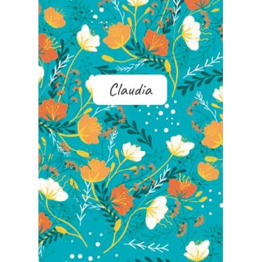 Imagem de Claudia: Quaderno A5 con nome a righe di 1 cm, con decorazione floreale