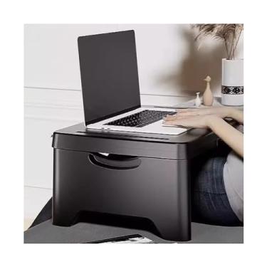 Imagem de LICONG-2020 Mesa de computador móvel, mesa de computador, mesa doméstica, mesa de cama, suporte de armazenamento de madeira maciça, simples, levantando e dobrando, mesa de notebook, mesa de computador