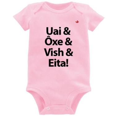 Imagem de Body Bebê Uai & Ôxe & Vish & Eita! - Foca na Moda, Rosa bebê, M