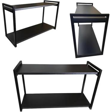 Imagem de Nicho Suspenso Multiuso Decorativo Industrial Metalon Mod. Duplo 40cm Suporta até 20kg (Cinza Escuro)