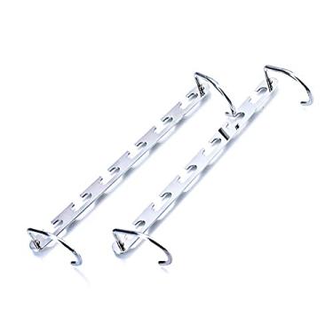 Imagem de Organizadores de armário e armazenamento - pacote com 6 cabides para economizar espaço, cabides mágicos, guarda-roupa para roupas pesadas, camisas, calças (cor: prata, tamanho: 2 peças)