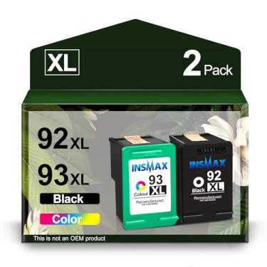 Imagem de Cartuchos de tinta 92XL 93XL de substituição para HP 92 93 92xl 93xl pacote combo alto rendimento para impressora Photosmart C3150 C3180 7850 Deskjet 5440 5420 PSC 2525 1510 (1 preto, 1 tricolor)