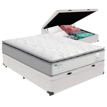 Imagem de Cama Box Baú Casal Branco + Colchão Amsterdã Molas Ensacadas Probel