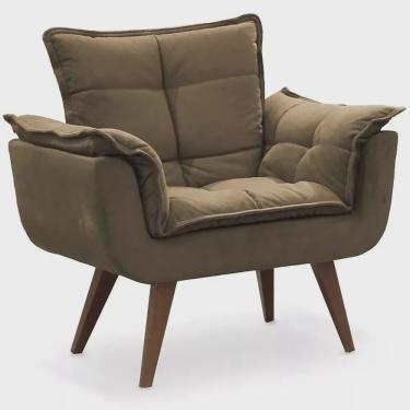 Imagem de Poltrona decorativa Opala pé palito - Marrom