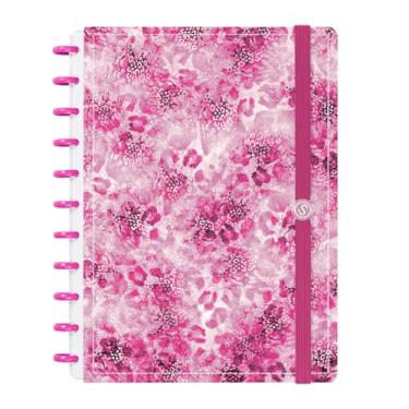 Imagem de Caderno Disco Inteligente G Animal Print Leopardo Rosa 80F