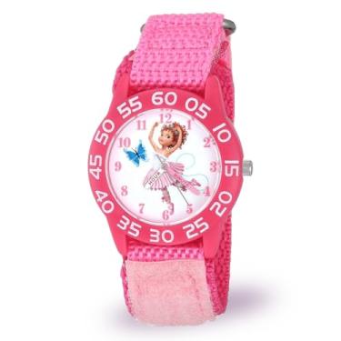 Imagem de Disney Relógio de quartzo analógico Fancy Nancy com pulseira de nylon, rosa, 19,6 (modelo: WDS000588)