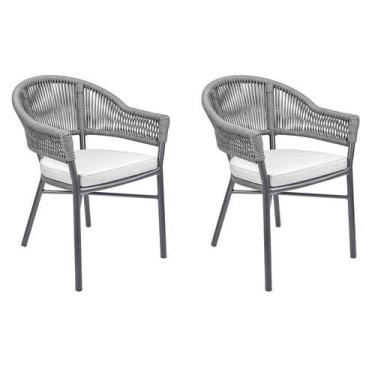 Imagem de Kit 2 Cadeiras Caraíva Base Grafite Chumbo - Rivatti