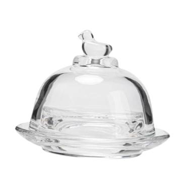 Imagem de WeiLaiKeQi Suporte para bolo com tampa de vidro Placa do aperitivo da bandeja, bandeja de servidor de exibição de bolo de armazenamento de utensílios de mesa