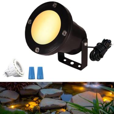Imagem de Cheopha Luzes De Lago Para Lagos Externos, Luzes De Fonte Led Subaquáticas 12 V, Com Lâmpada Substituível Mr16 De 4 W, Branco Quente, Holofote Led Subaquático Para Jardim, Pátio, Piscina, Quintal,
