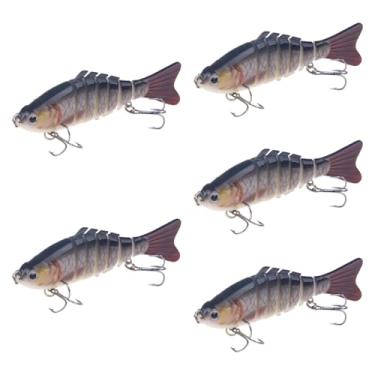 Imagem de UGPLM 5x Lures de pesca SwimBaits Realmente a primavera Lures de nadar realistas de água lenta para pike Bass trutas walleye bluegill