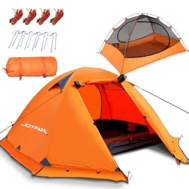Imagem de JOYFOX Barraca de Camping 2 Pessoas RAINFLY Alumínio Ultralight Upf 50 Coluna D'água de 3000mm (Laranja claro, 2 Pessoas)