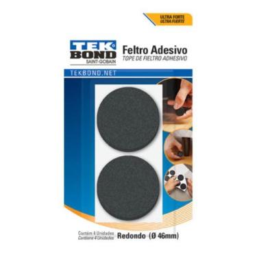 Imagem de Feltro Redondo 46MM Preto Com 4 Peças - Tekbond