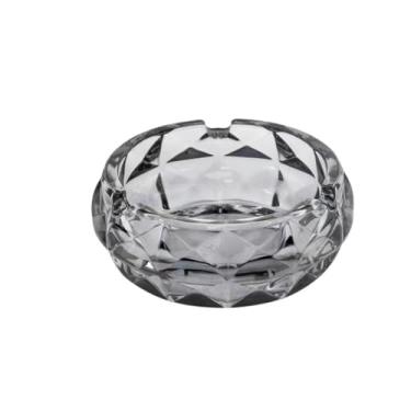 Imagem de Cinzeiro Cendrier feito de vidro para sala de estar, escritório, mesa de trabalho, cinzeiro transparente (cinza, pequeno)