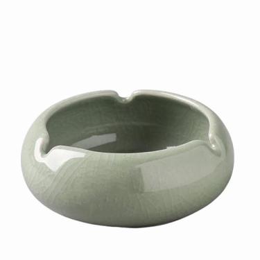 Imagem de Cinzeiros de mesa de cerâmica cinzeiro de mesa criatividade homens mulheres moderno estilo de fumar para uso doméstico escritório ornamentos (tamanho: verde)