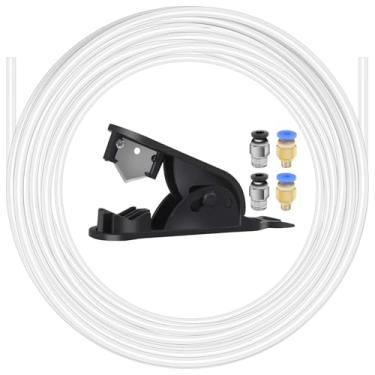 Imagem de Tubo Bowden de Teflon PTFE Líquido 5 m com cortador e conector de encaixe, tubo de impressora 3D OD de 2,5 x 4 mm para filamento de 1,75 mm, Bambu Lab A1/A1 mini/P1P/P1S/X1C Creality K1/K1 Max/Ender 3