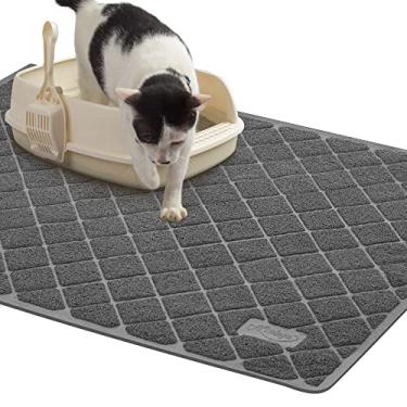 Imagem de Niubya Tapete de areia premium para gatos, tapete de caixa de areia com suporte antiderrapante e impermeável, tapete de armadilha de areia macio nas patas de gatinho e fácil de limpar, tapete para