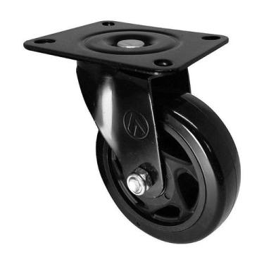 Imagem de Rodízio roda fixo pvc preto reforçado moveis 2 polega 50mm - AJAX