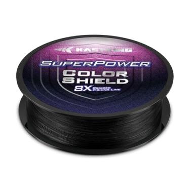 Imagem de KastKing Linha de pesca trançada Superpower ColorShield, preta, 9 kg, 150 metros, X8