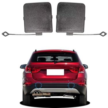 Imagem de CZShiYue Tampa do gancho de reboque do para-choque traseiro do carro, encaixe para BMW X1 E84 2013 2014 2015 51127303815 51127303816 (preto, esquerdo e direito)