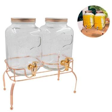 Imagem de Suqueira Dupla Rose Gold 4L Com Suporte Dispenser Casamento - Yeet