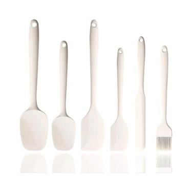 Imagem de Conjunto De Espátulas De Silicone Cinza 6 Peças Grau Alimentício Antia