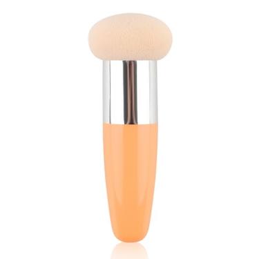 Imagem de 1 pç de maquiagem base esponja esponja liquidificador beleza cosméticos esponja esponja maquiagem ferramenta com alça para base em pó, corretivo, produtos de beleza (Bege)