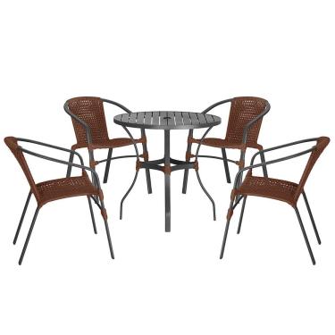 Imagem de 04 Cadeiras Floripa e Mesa Roma Trama 