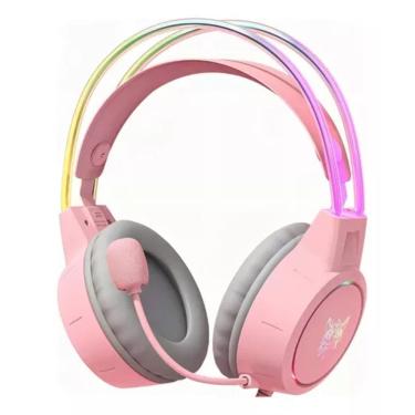 Imagem de Fone de Ouvido Gamer Onikuma X15 Pro RGB c/ Microfone Rosa