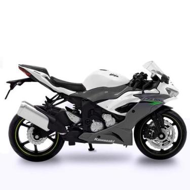 Imagem de Meninos Crianças 112 Kawasaki Ninja ZX6R Motocicleta Diecast Brinquedo