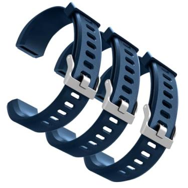 Imagem de hoeslaw 3 pulseiras de relógio de substituição para ID115Plus HR, conjunto de pulseiras de relógio fitness para rastreador de atividades profissional muito adequado, pulseiras para relógio inteligente