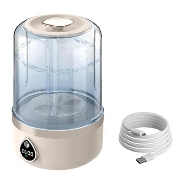 Imagem de YWJLQH Mini Máquina de Lavar Roupas com Tela LED, Limpeza Eficiente em Energia, Silenciosa, Leve, 2 Modos de Lavagem, Lavadora para Roupas Pequenas e, Bege