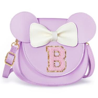 Imagem de Aganmi Linda bolsa tiracolo para meninas 2, 3, 4, 5, 6, 7, 8 anos, presente de aniversário, carteira infantil, Roxa, 7.1*6.7*3.1in (18*17*8cm), B