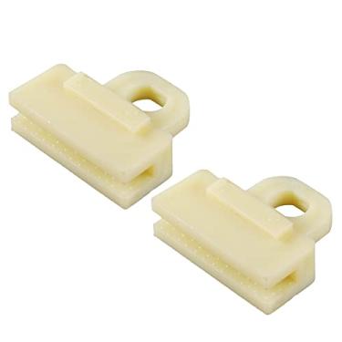 Imagem de VekAuto 2 peças de clipe de retenção de canal de vidro para porta de janela, 4 x 3,5 x 1,3 cm, clipe de faixa universal para carro, caminhão, van, plástico durável, amarelo
