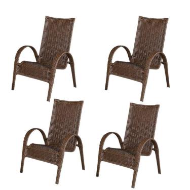 Imagem de Kit 4 Cadeiras Paris Area Externa, Jardim Junco Bronze