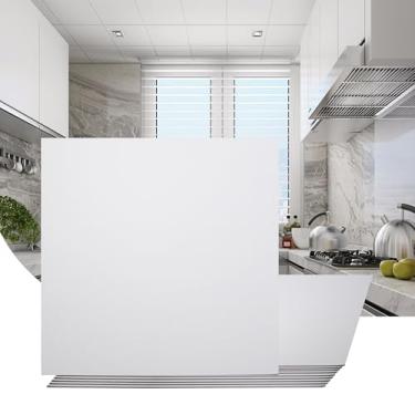 Imagem de Sunnyglade Pacote com 12 azulejos de teto de 6 m x 0,6 m, painel de teto de PVC branco liso 61 x 61 cm, espessuras de 4 mm, impermeável, reutilizável e com classificação de fogo, 12 pés quadrados (12