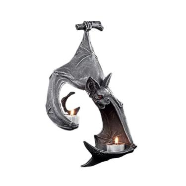 Imagem de Castiçal estilo europeu resina morcego suporte de vela mesa centro de mesa preto interior decorativo candelabro decoração vintage estética decoração de casa