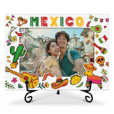 Imagem de AWDSTN Moldura do México, moldura de 10 x 15 cm para exibição de mesa, férias, lua de mel, aniversário, presentes de casamento para casais de amigos da família, molduras de madeira para decoração de